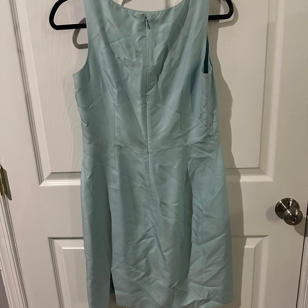 Vintage Ann Taylor 100% Silk Elegant Sleeveless Dress in Light Blue -8P - Picture 2 of 6